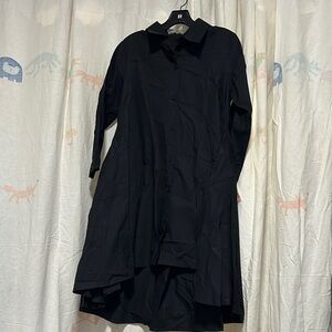 Gracia Black Long Button-Front Tunic/Dress M